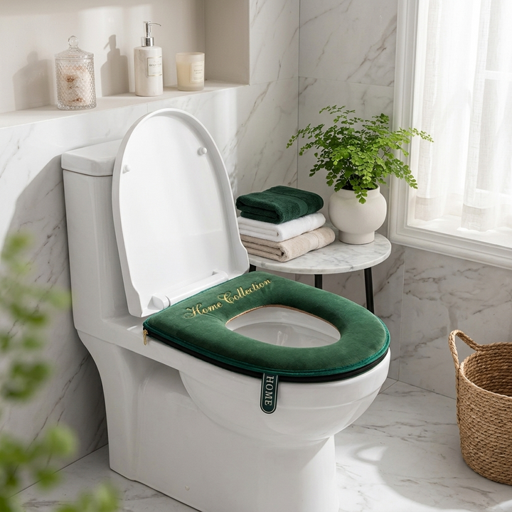 Coziseat – Soft Velvet Toilet Seat Cover with Zipper