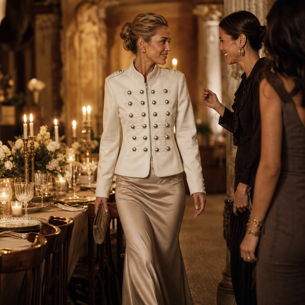 Mayfair – Military-Style Stand-Collar Button-Front Jacket