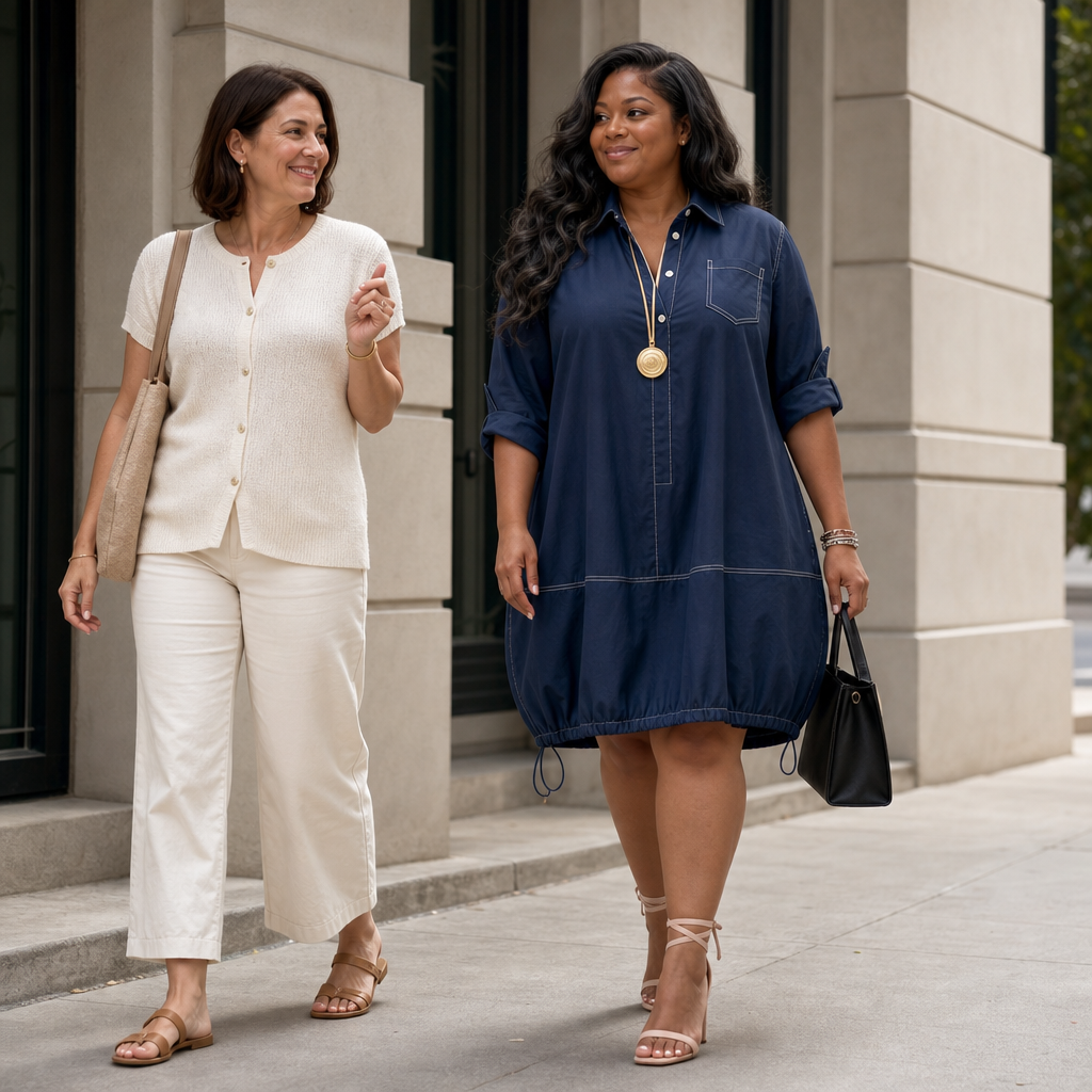 Collara – Lapel Collar Half-Sleeve Midi Dress