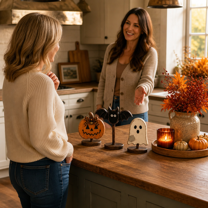 Hearthkin – Graduated Pumpkin Bat Ghost Trio Set