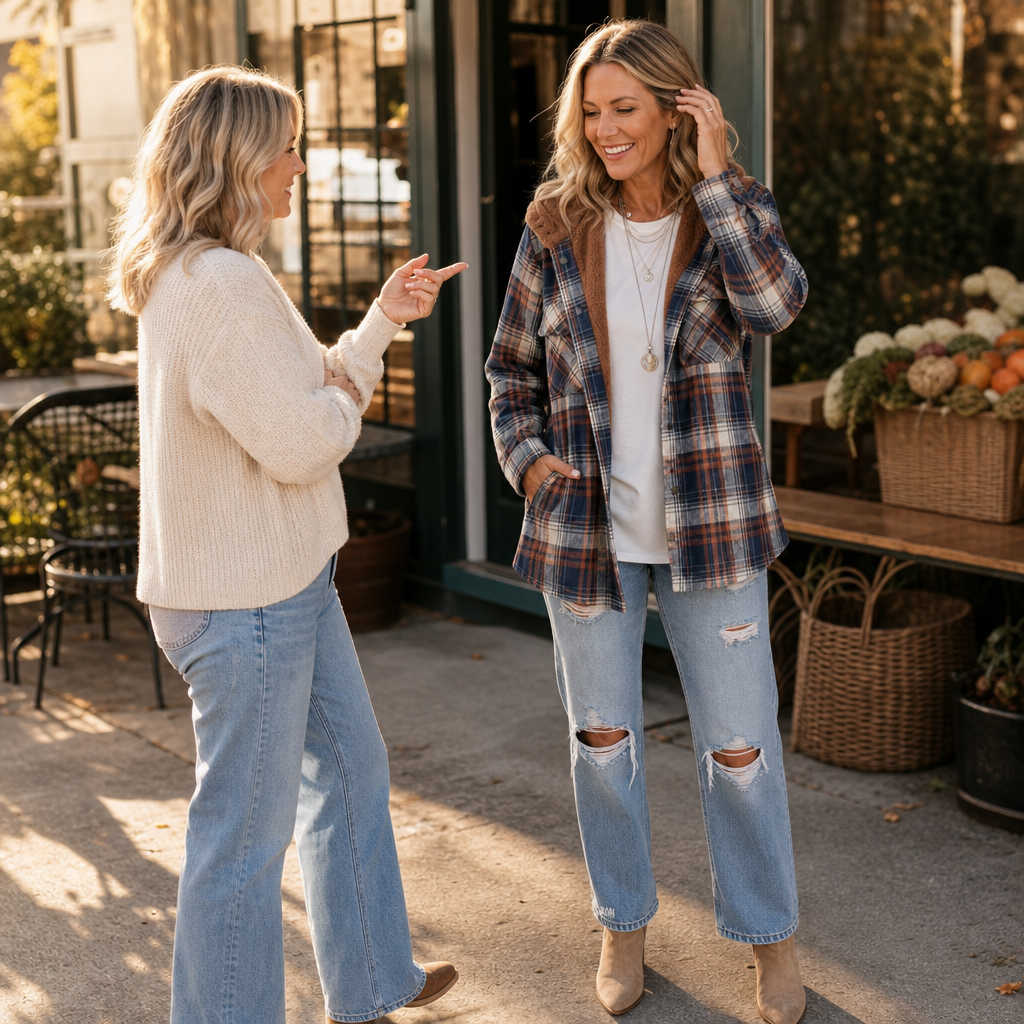 Huntlyn – Sherpa-Lined Plaid Flannel Shacket