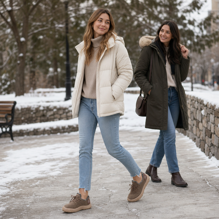 Plushway – Fleece-Lined Brown Casual Shoes