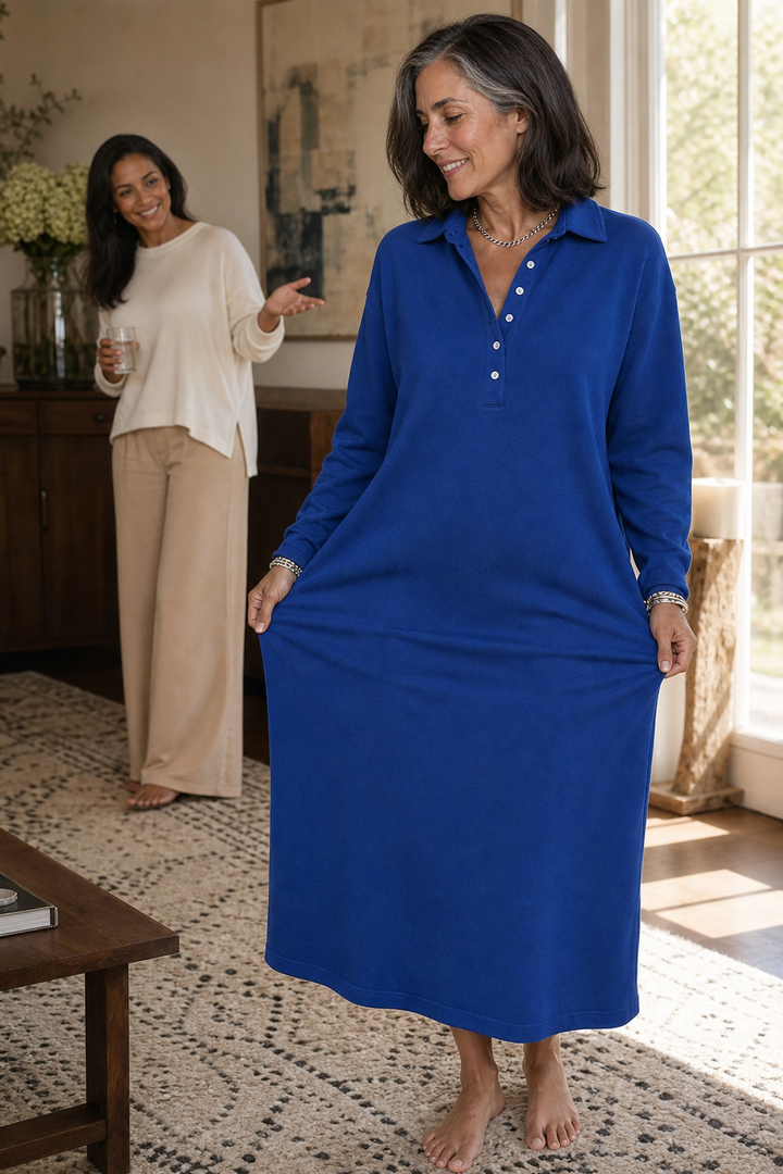 Wearbella – Ribbed Knit Long-Sleeve Sweatshirt Dress