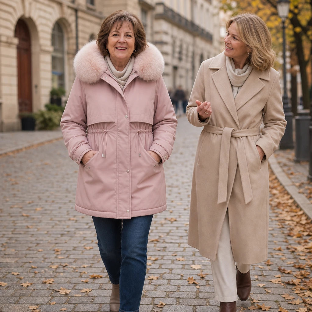 Plushora – Plush Hooded Mid-Length Parka