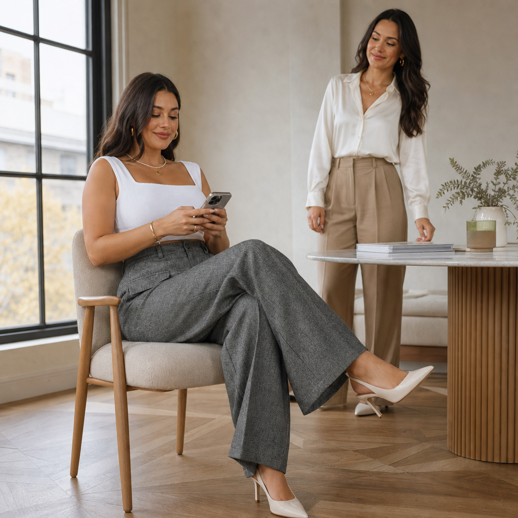 Wearbella – High-Waisted Tailored Wide-Leg Trousers