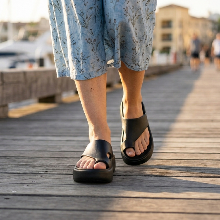 Elevana – Women's Cushioned Platform Toe Loop Sandals