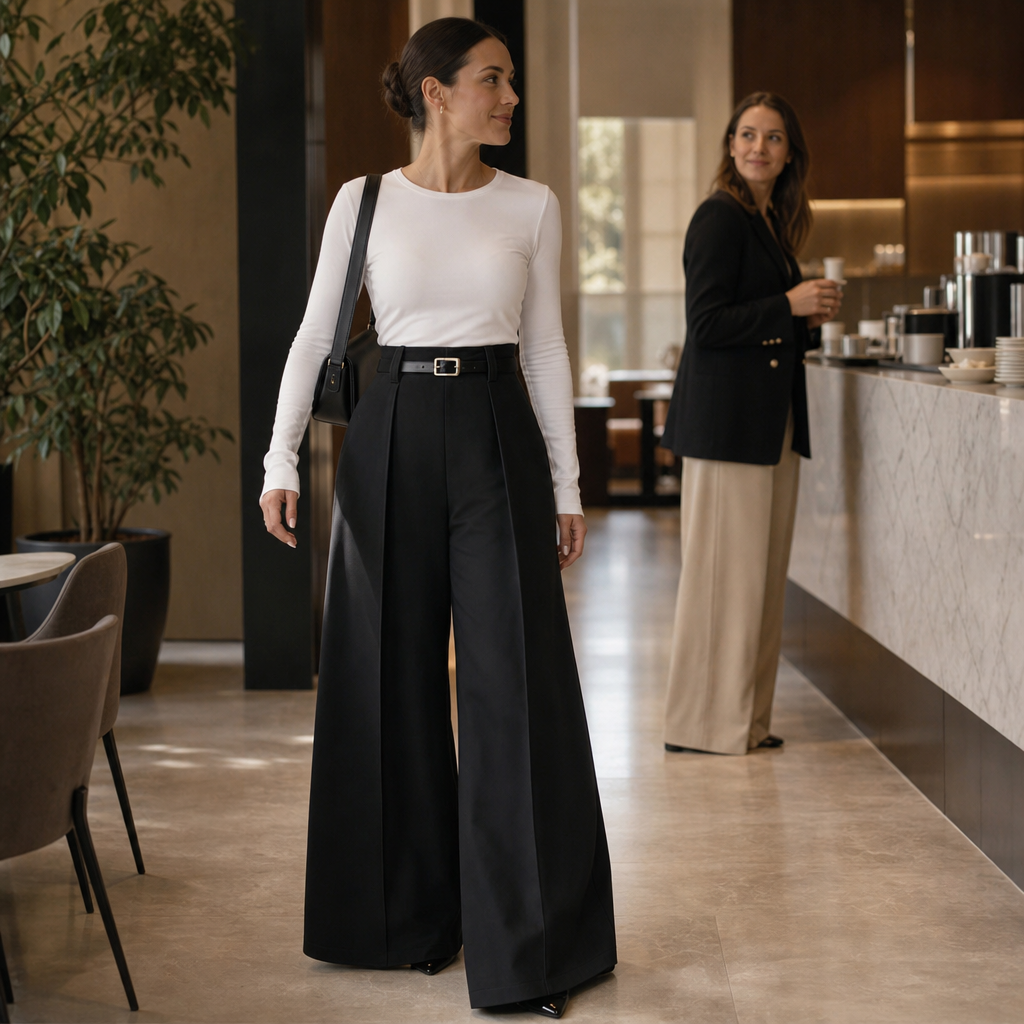 Vellora – High-Waisted Wide-Leg Trousers