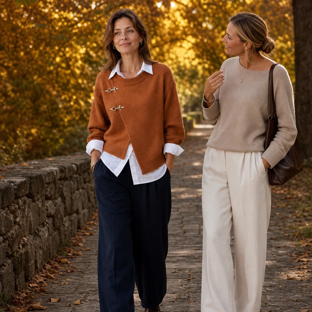 Caramelia – Asymmetric Toggle-Front Knit Cardigan
