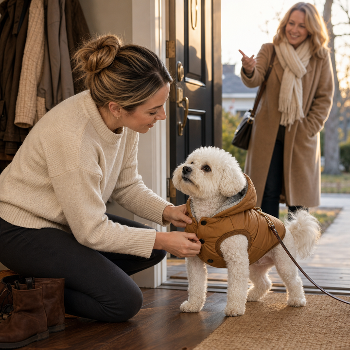 Trekwarm – Windproof Fleece-Lined Dog Coat With Harness Ring