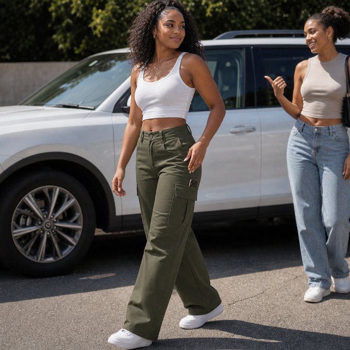 Wearbella – High Waist Wide Leg Cargo Pants