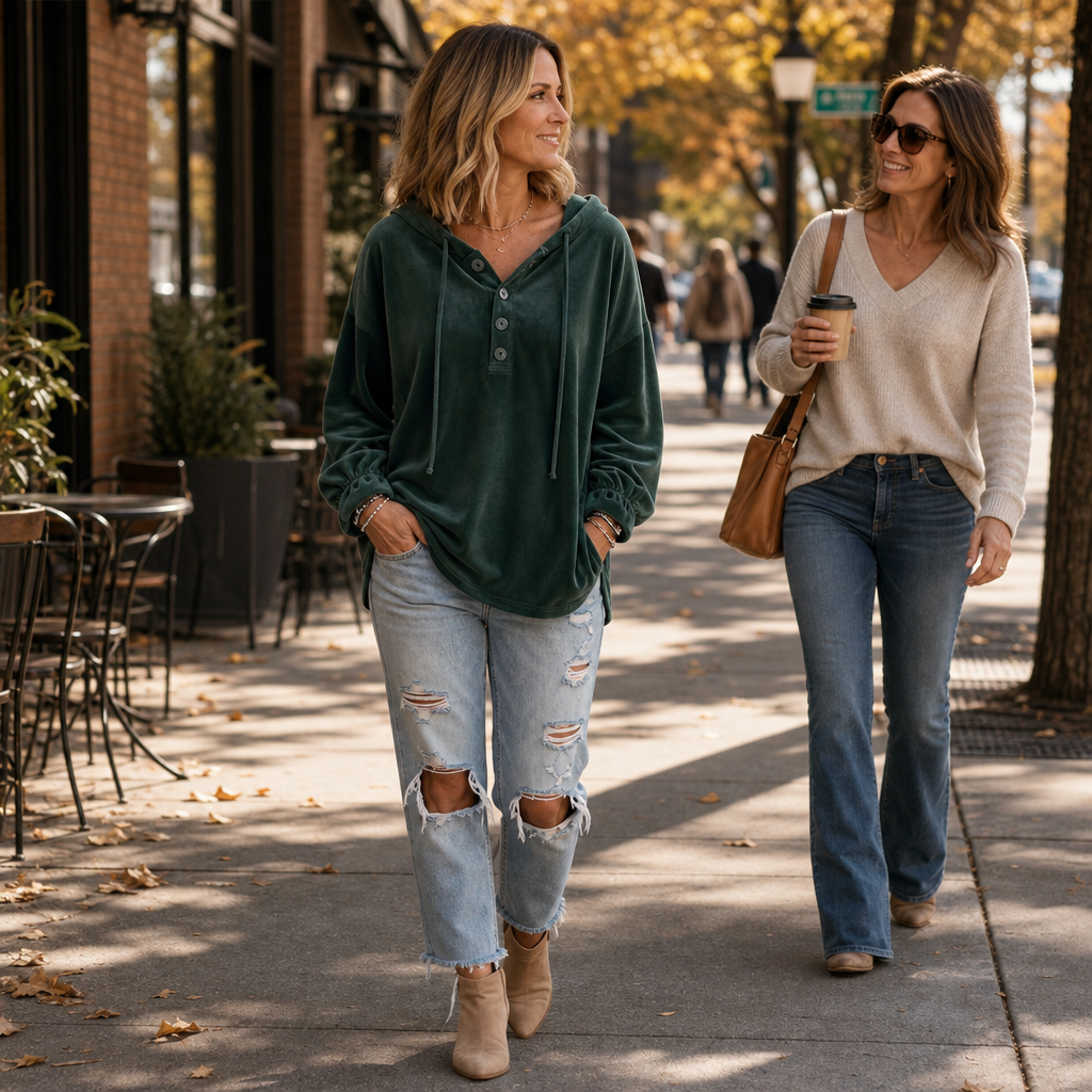 Drapella – Lantern Sleeve Ruffled Cuff Hoodie