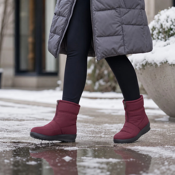 Frostelle – Plush Lined Wide-Fit Zip Ankle Boots