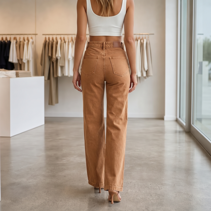 Highline – Double-Button Waistband Wide-Leg Jeans