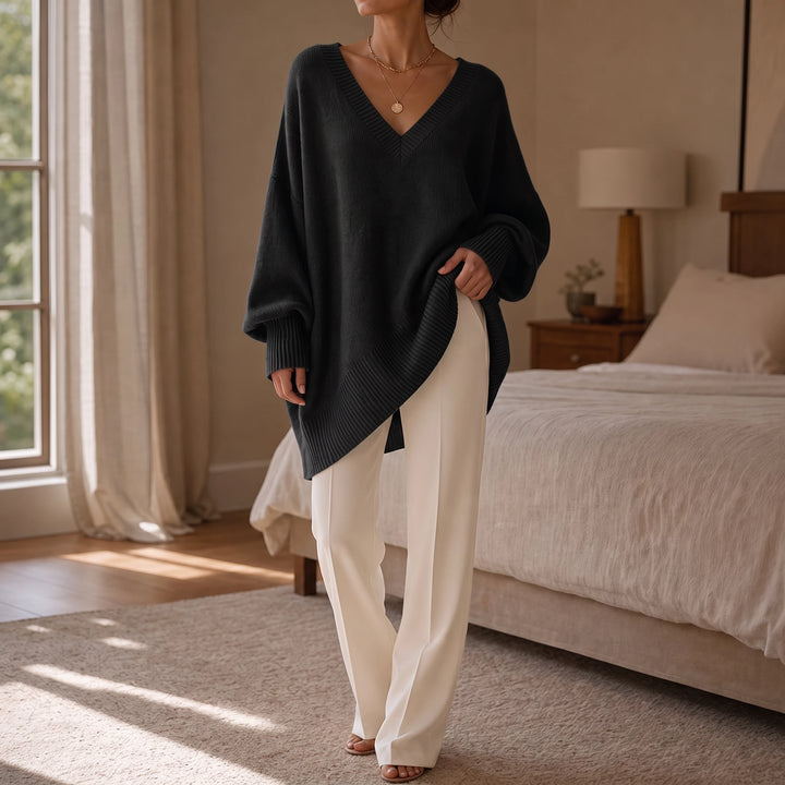 Mayfield – Oversized V-Neck Knit Sweater