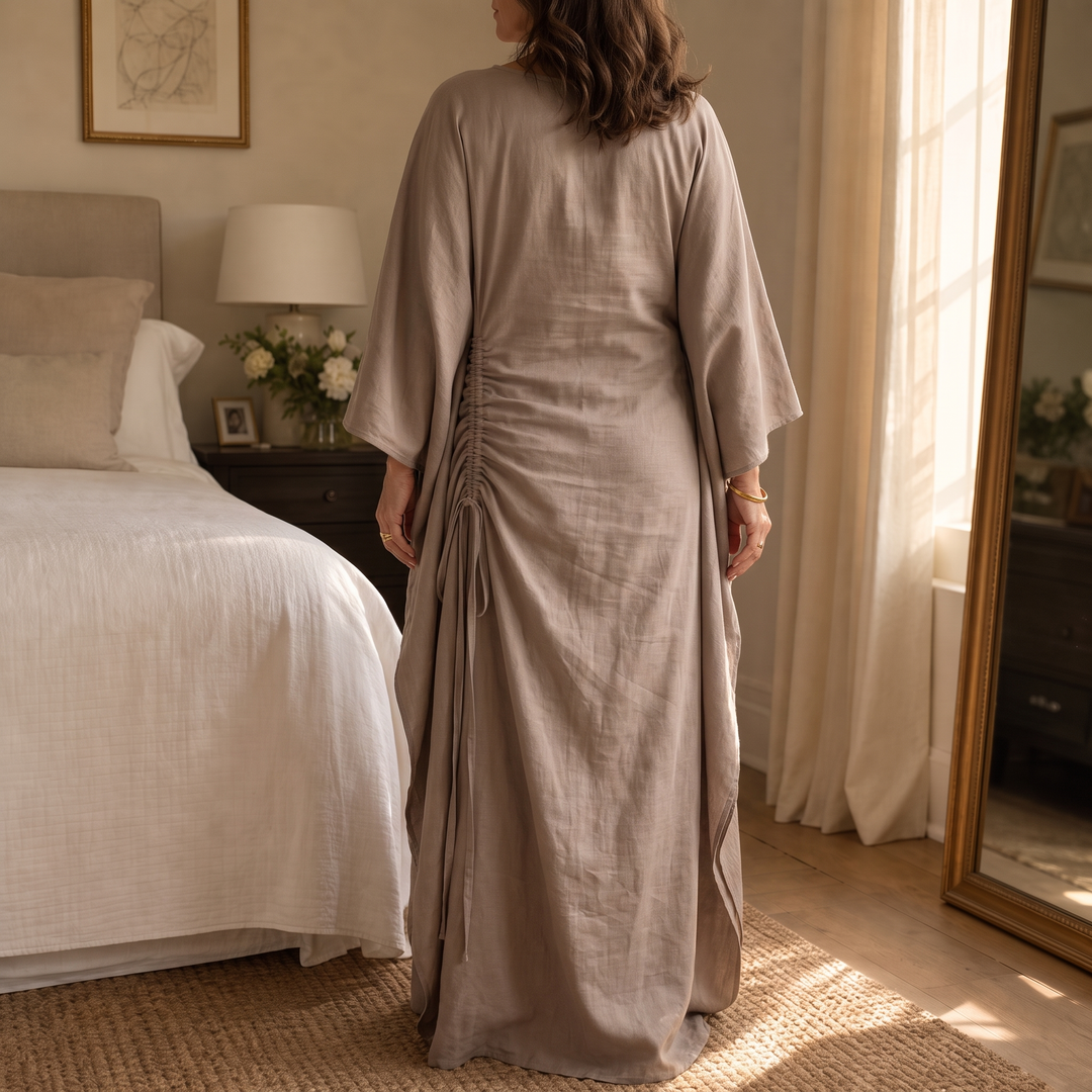 Elara – Adjustable-Waist Batwing Kaftan Trouser Set