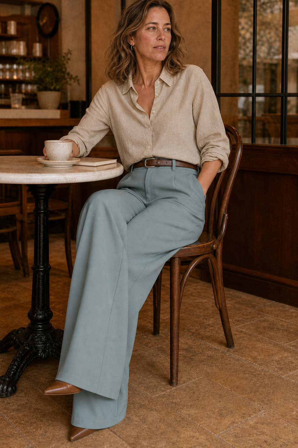 Longline – High-Waisted Wide-Leg Trousers
