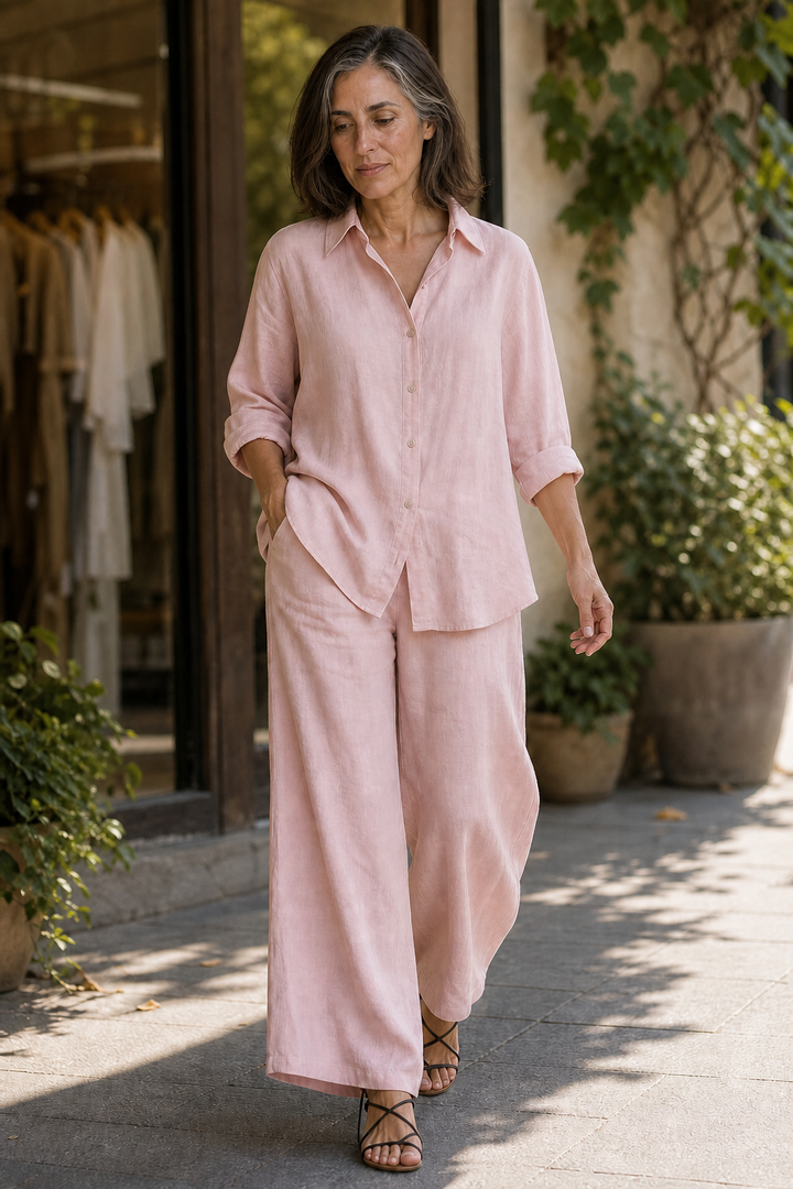Setwell – Shirt And Wide-Leg Pants Set
