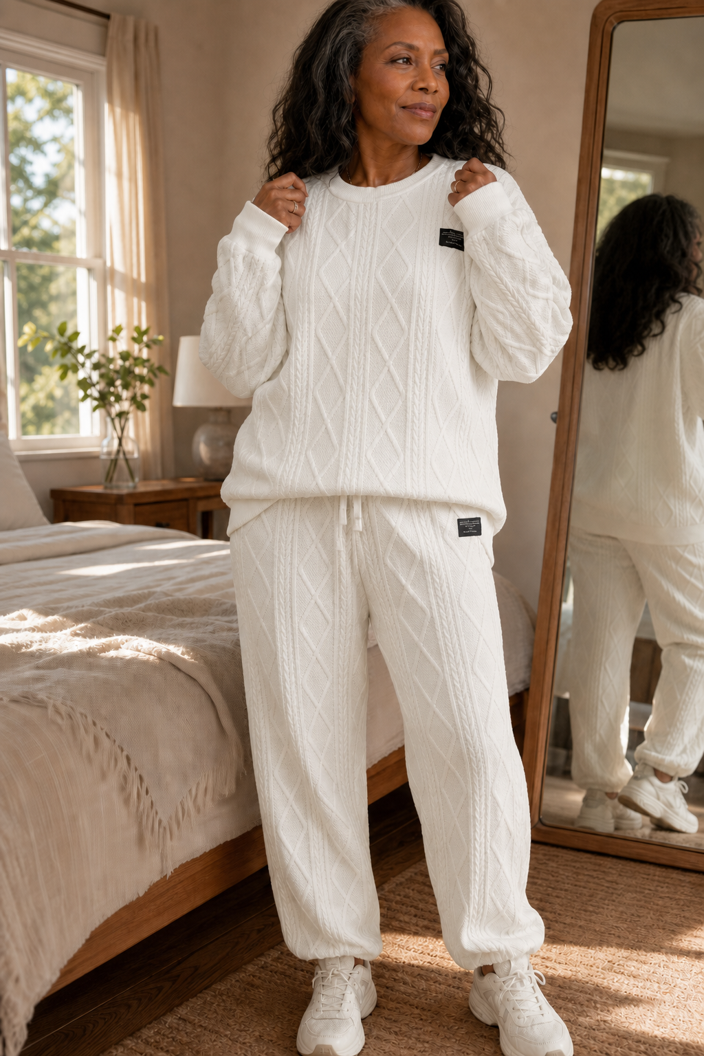 Wearbella – Polyester Knit Sweater And Pants Set