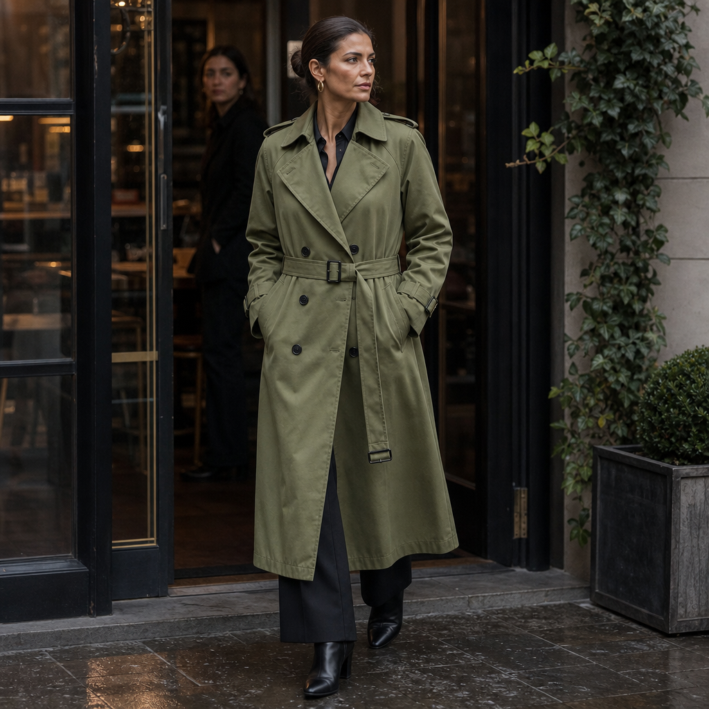 Mayfield – Double-Breasted Belted Long Trench Coat