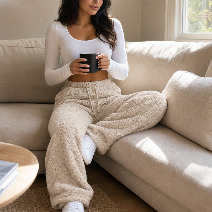 Thermalayne – Sherpa Fleece-Lined Wide-Leg Pants