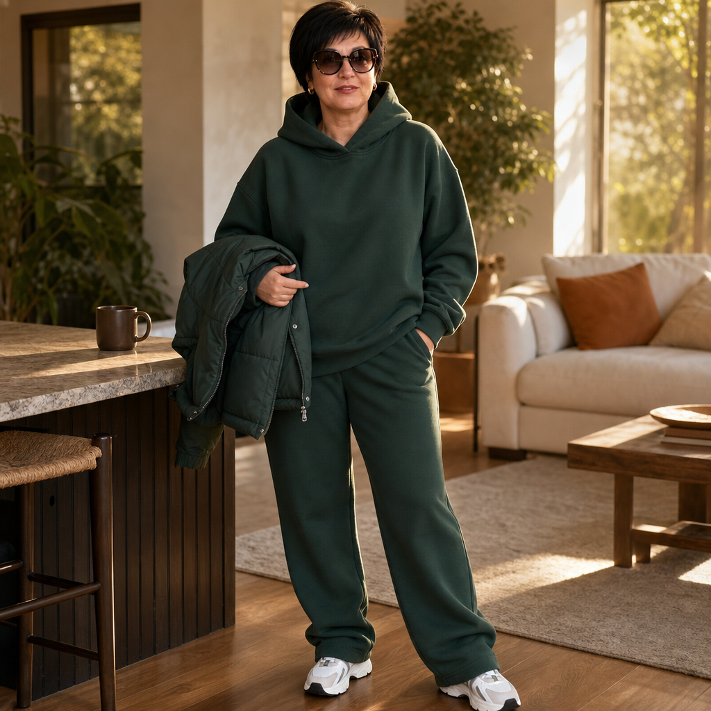 Layerwell – Quilted Vest Hoodie And Jogger Set