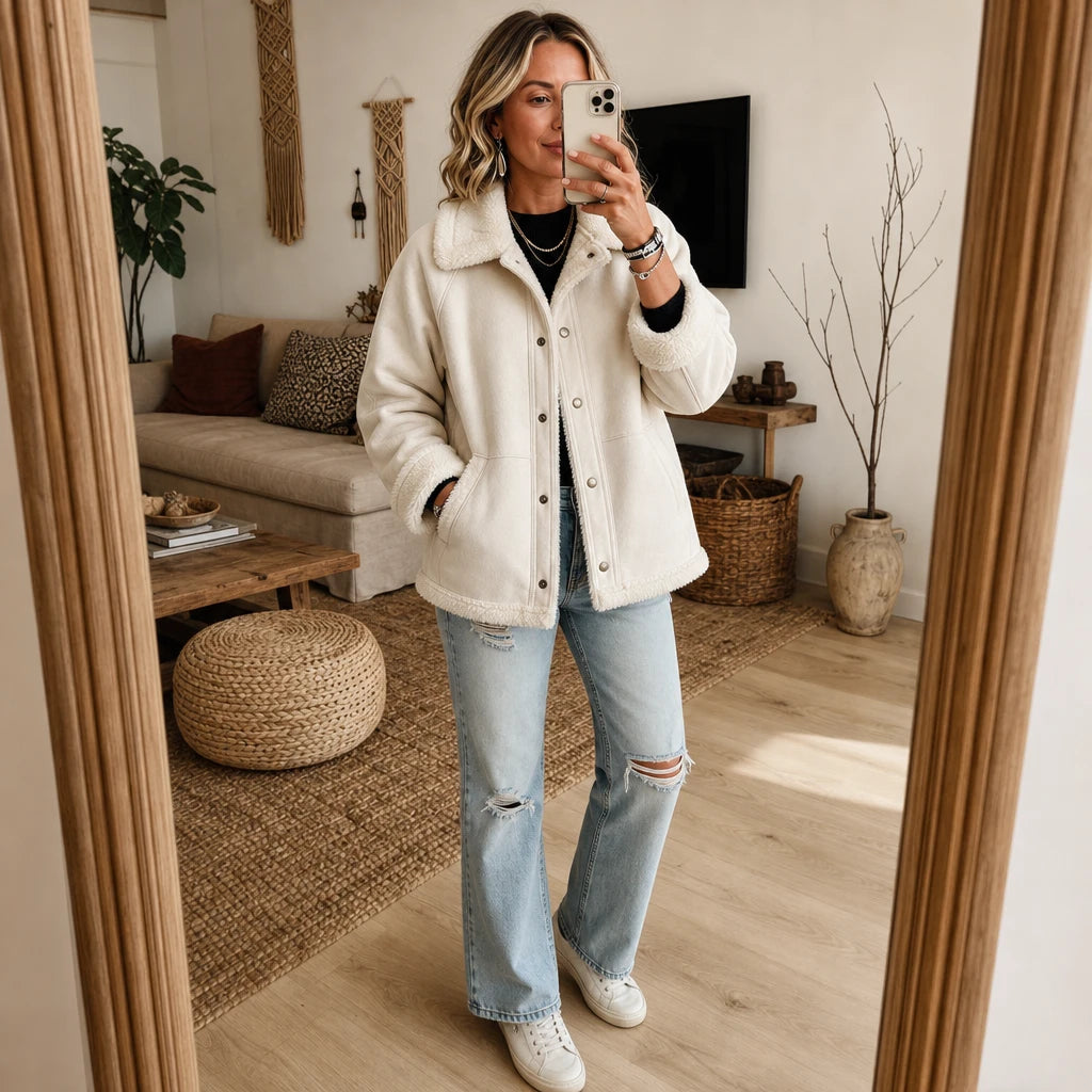 Veloura – Shearling-Trim Jacket