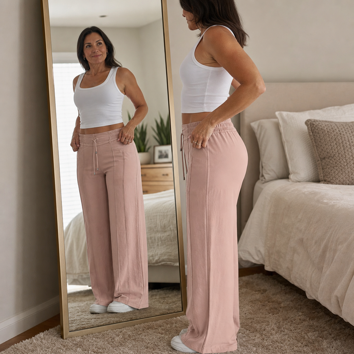 Trouserie – Drawstring Wide-Leg Trousers With Elastic Back