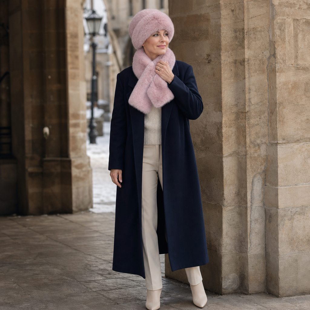 Veluna – Plush Winter Scarf And Hat Set