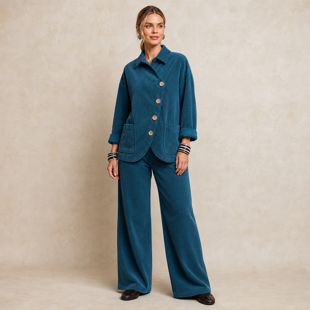 Corfield – Diagonal Button Ribbed Corduroy Shacket