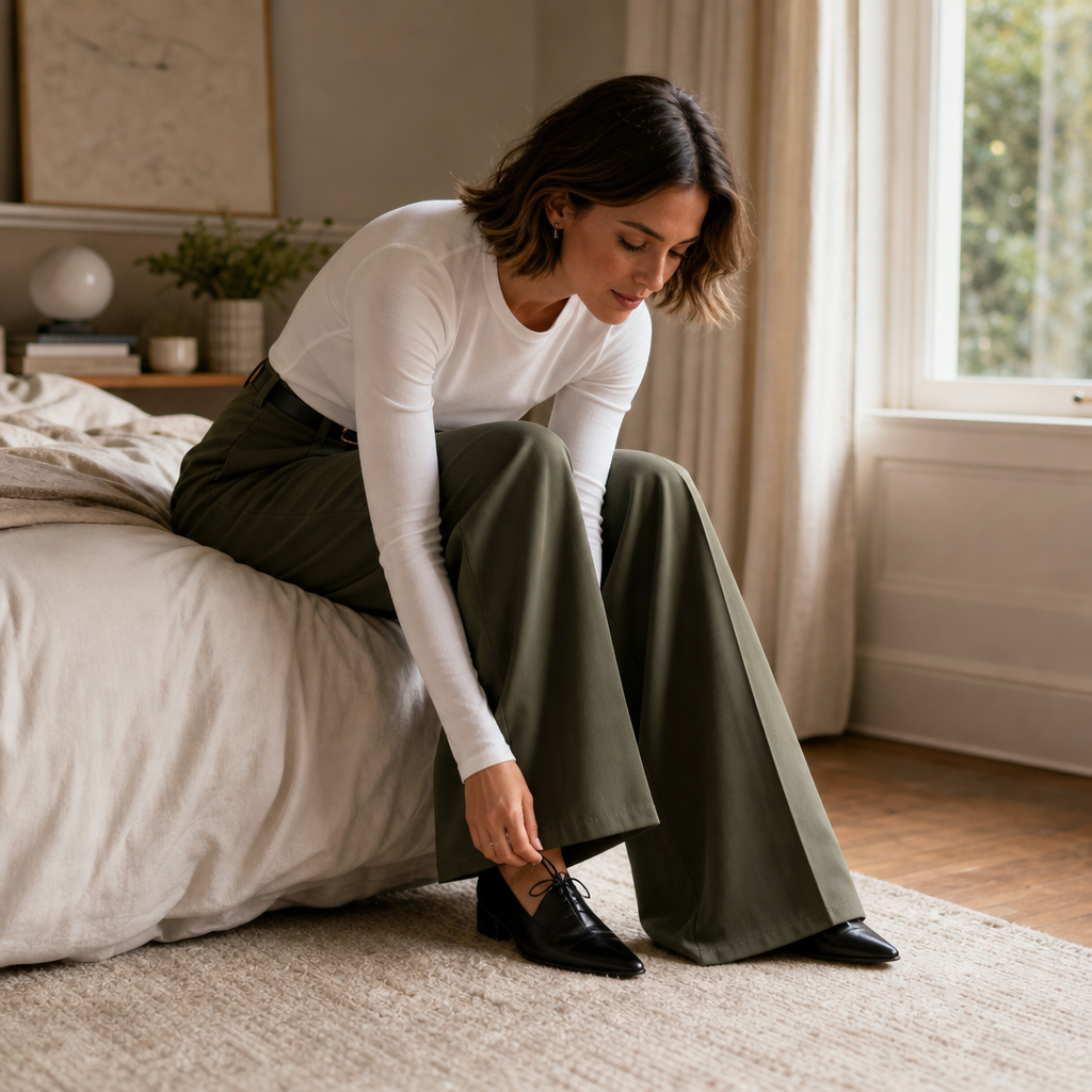 Elonga – Pleated High-Waisted Wide-Leg Trousers