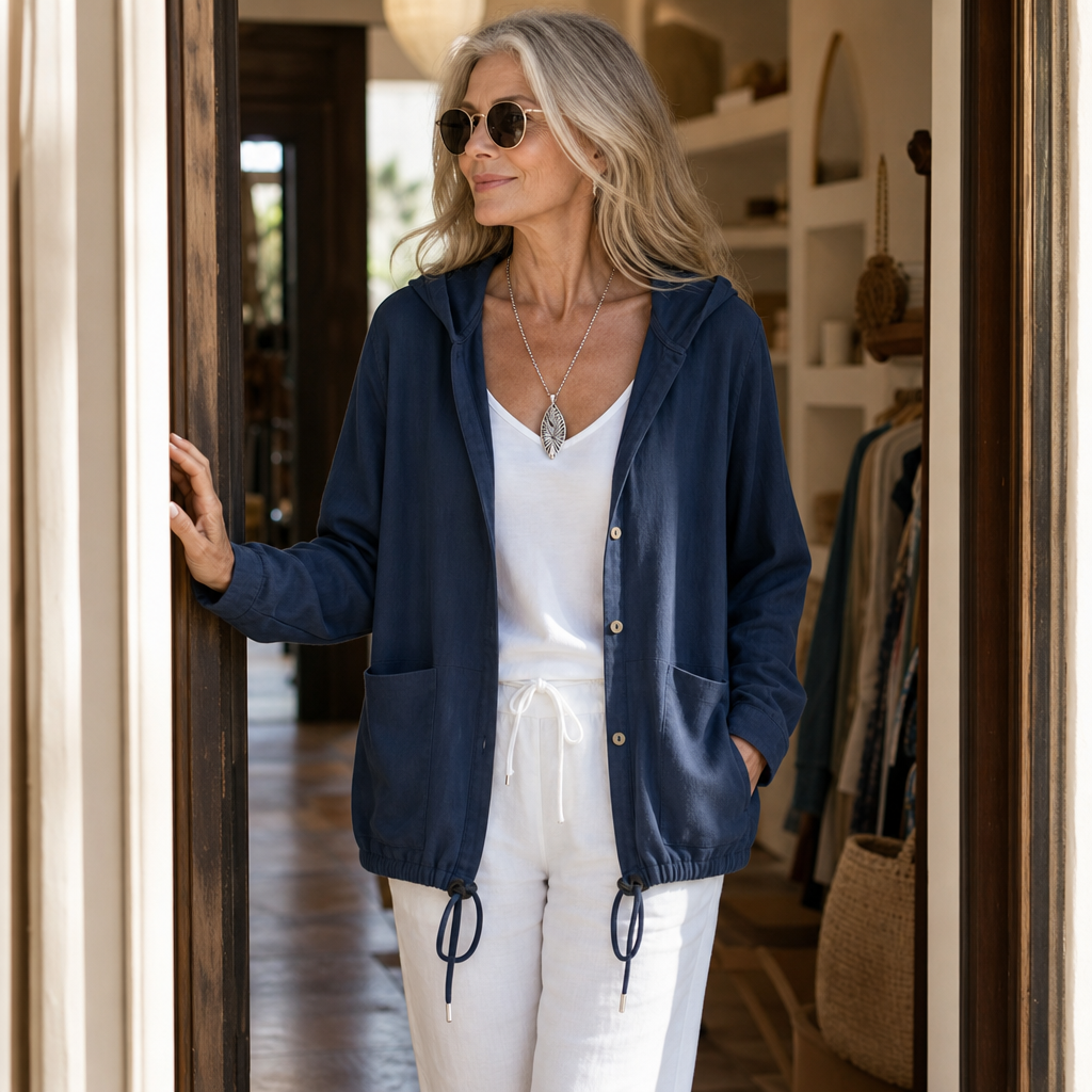 Wearbella – Adjustable Drawstring Hooded Lightweight Jacket
