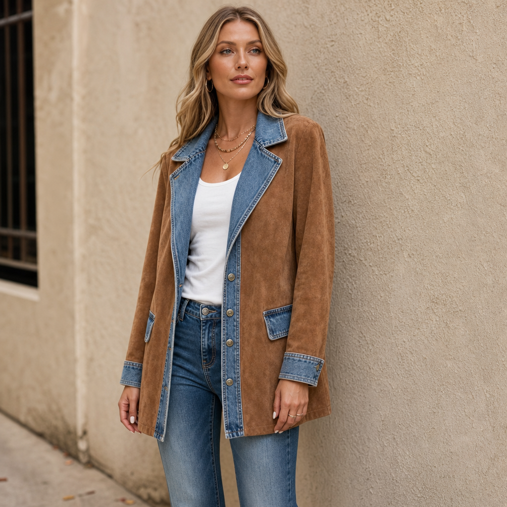 Westline – Trim Faux-Suede Western Jacket