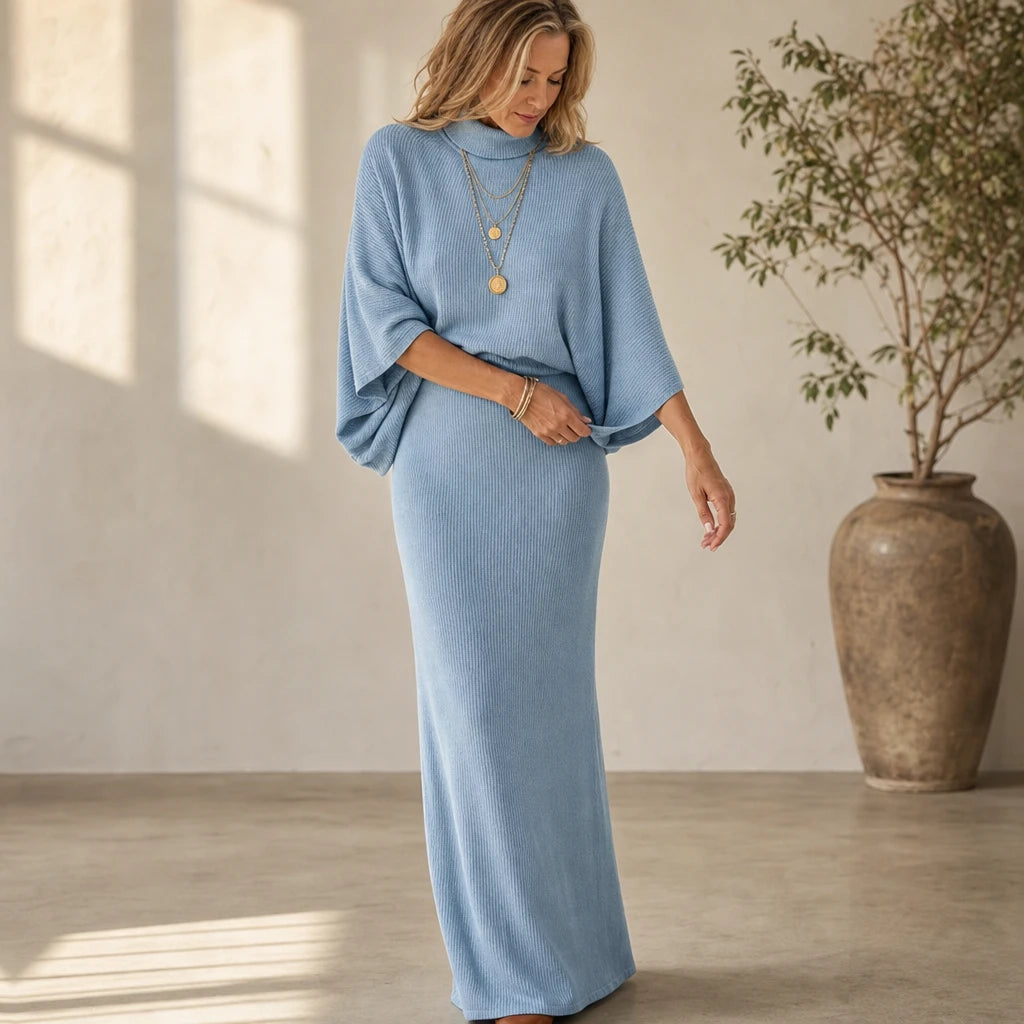 Lunavia – Ribbed Knit Top And Skirt Set
