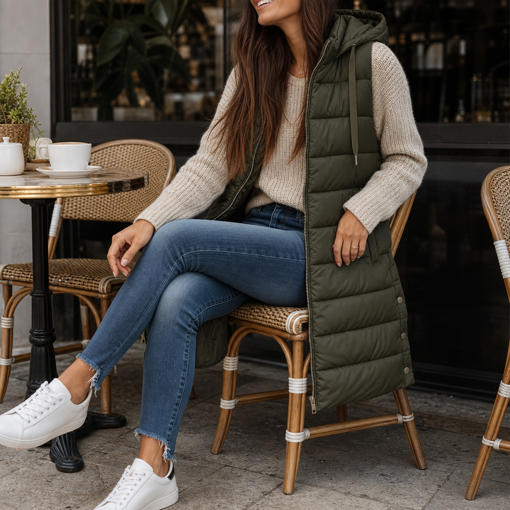 Wearbella – Longline Zip-Up Puffer Vest