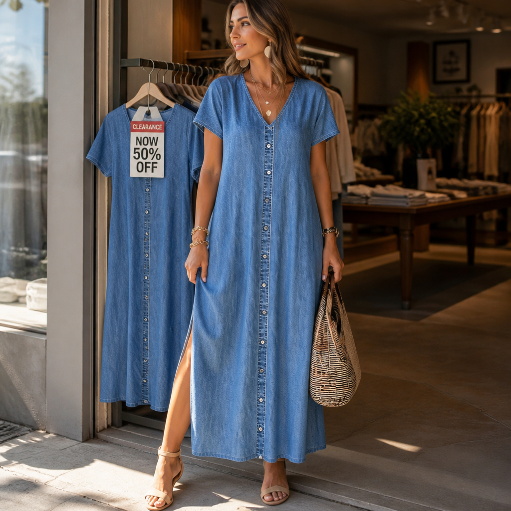 Denvera – Denim-Look Maxi Dress That Moves With You