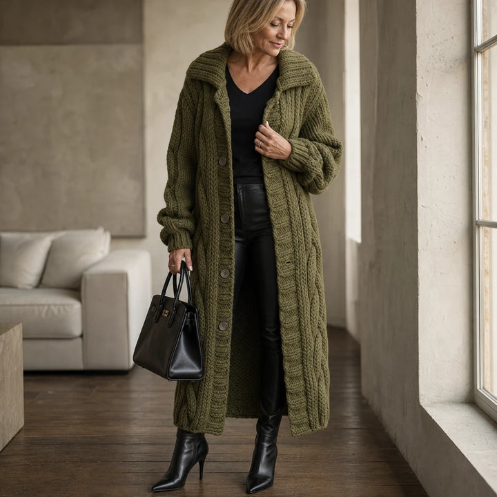 Cablehaven – Oversized Cable-Knit Long Cardigan