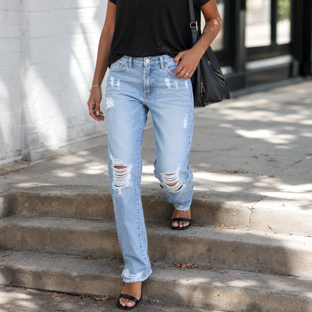 Riva – Distressed Ripped Denim Jeans