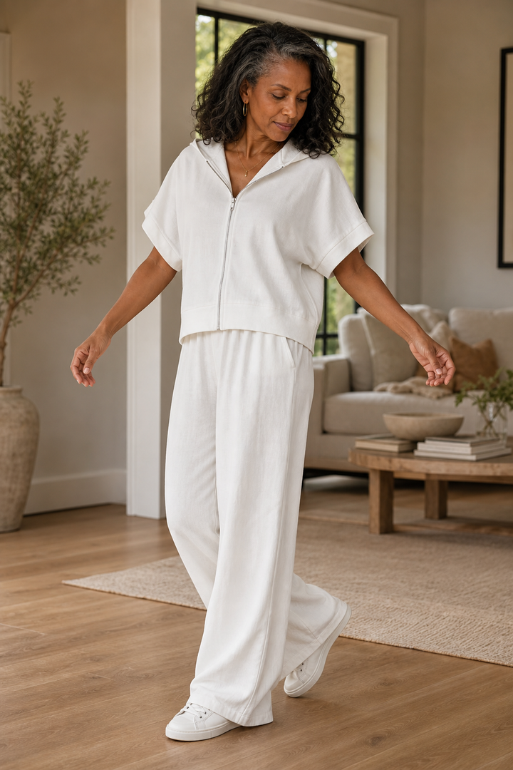 Weekendly – Wide-Leg Hoodie And Pants Lounge Set