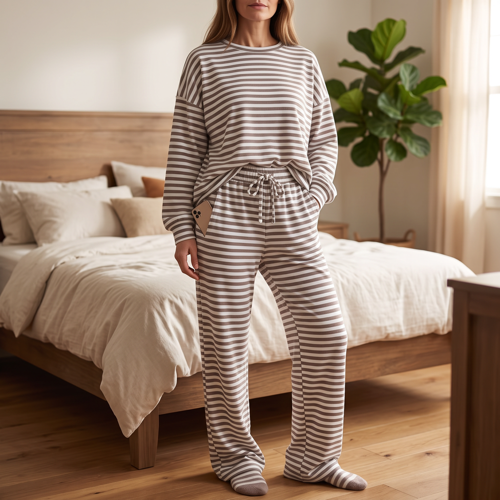 Wearbella – Striped Top And Pants Set