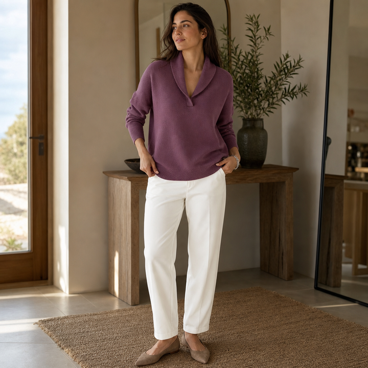 Wrapstead – Shawl Collar Ribbed Knit Pullover Sweater