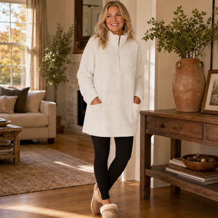 Wearlyn – Longline Half-Zip Sherpa Fleece Pullover