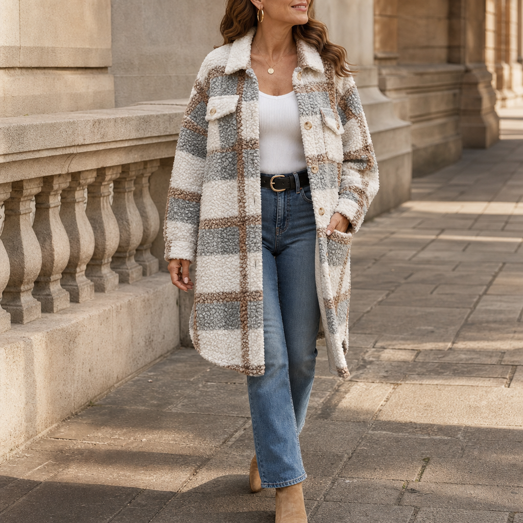 Fairloch – Plaid Sherpa-Lined Mid-Length Coat