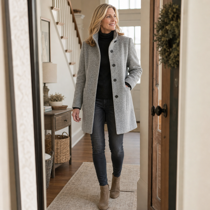 Vintelle – Stand-Collar Vintage-Style Coat
