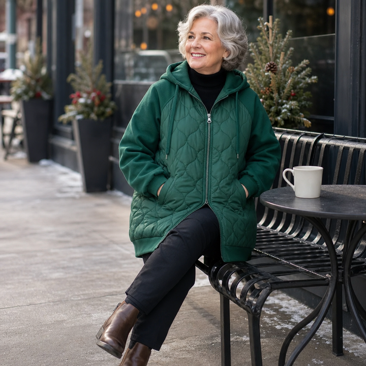 Wearbella – Spliced Quilted Hooded Puffer Jacket