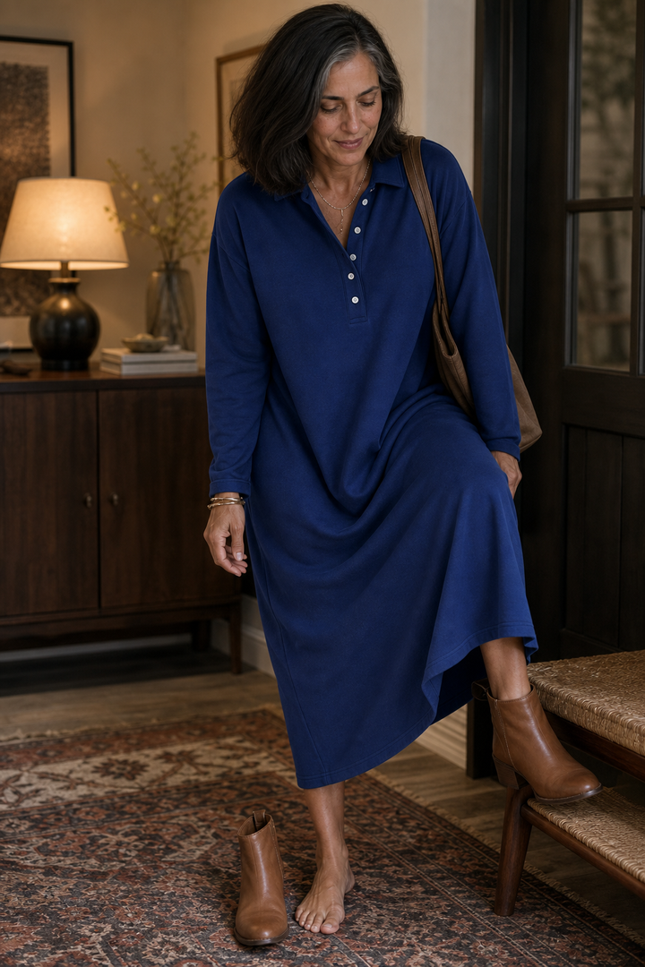 Wearbella – Ribbed Knit Long-Sleeve Sweatshirt Dress