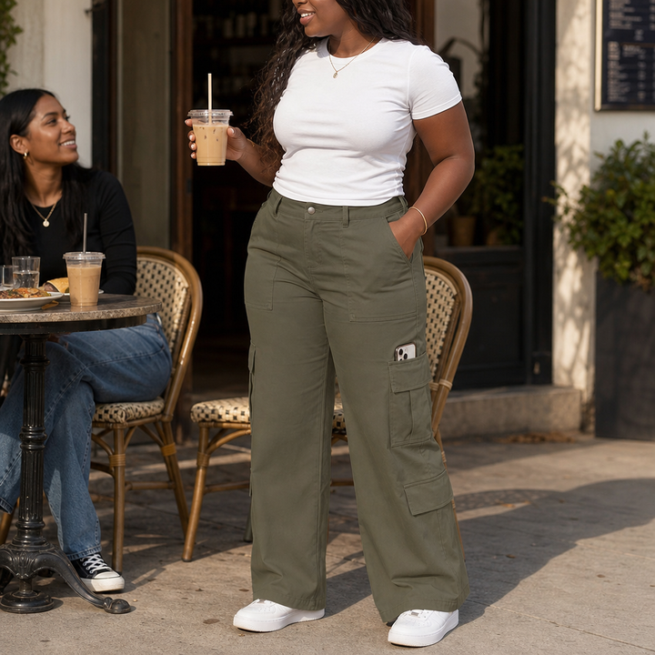 Wearbella – High Waist Wide Leg Cargo Pants