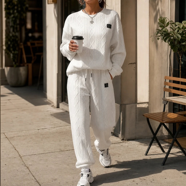 Cablea – Cable-Knit Sweater And Jogger Set