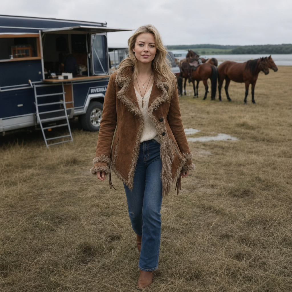 Westella – Faux Suede Fringe Western Jacket