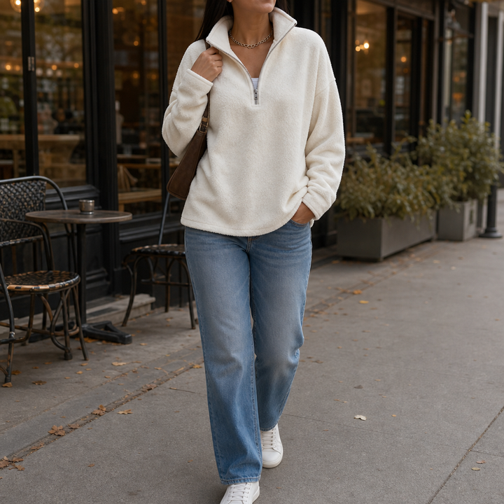 Easewell – Drop-Shoulder Quarter-Zip Pullover