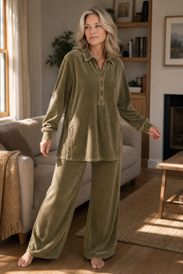 Velvetta – Oversized Velvet-Look Two-Piece Lounge Set